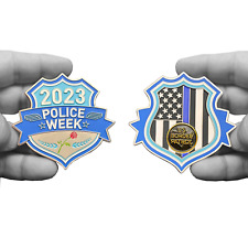 Border Patrol Agent Police Week 2023 Commemorative Thin Blue Line Memorial Chall picture