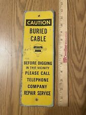 Vintage Independent Telephone Caution Buried Cable Sign picture