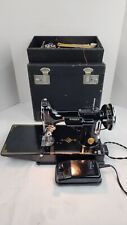 VINTAGE 1937 Singer Portable Electric Sewing Machine Model 221-1 AE549718 Black picture