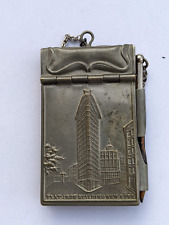 Antique Flat Iron Building New York City Repousse Dance Card Note Pad C1 picture