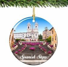 Spanish Steps Christmas Ornament Porcelain Double Sided Italy Rome Ornament picture