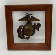 Solid Brass USMC United States Marine Corps  Wall Plaque 12” Medallic Art Co NY picture