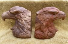 Pair Vintage Comanche Pottery Co. Eagle Head Swirled Clay 6