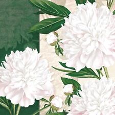 Decoupage Paper Napkin Luncheon White Peony Floral  - Pack of 20 Napkins picture