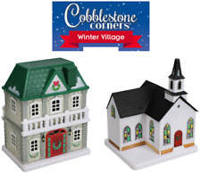 Christmas Winter Village Miniature Buildings Church 2 Story House  picture
