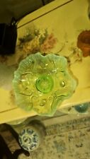 Jefferson Glass Green Opalescent Many Loops Bowl picture