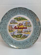 Vintage Collector's Plate Of State Of Arkansas USA With Popular Landmarks EUC  picture