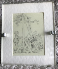 Winnie The Pooh Mini Sketch Print Glass Framed Vintage Reflex Marketing picture