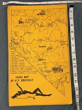 Vtg Map of U.S. Brothels Las Vegas Nevada Mustang Lucky Strike Chicken Ranch picture
