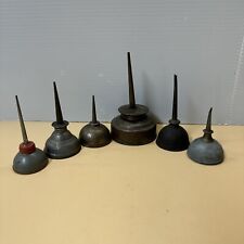 Vintage Antique Small Metal Thump Oiler Oil/ Set Of 6 picture