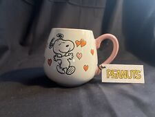 NEW Peanuts SNOOPY WOODSTOCK FLOWER HEARTS Ceramic 20 oz. Mug NWT picture