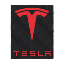 STUNNING TESLA AUTOMOTIVE EMBROIDERED HOOK & LOOP PATCH...RARE... picture