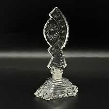Gorgeous Czech Art Deco Cut Crystal Perfume Bottle with Frosted End Stopper picture
