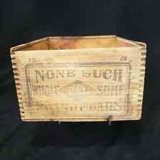 Antique Wooden Box None Such Peanut Bars Primitive Wood Crate Bin Advertising picture
