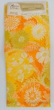1960s Quality-Pakt Fabric 2 yds Orange & Avocado Floral Print Cotton Twill picture