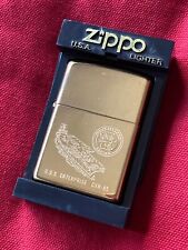 Vintage 2001 Polished Brass Zippo Lighter / USS Enterprise CVN-65 Unfired / New picture