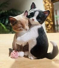 Lenox 2003 Kitty Sweethearts Black & White Hugging Orange Tabby Cat Figurine picture