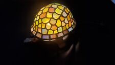 Tyffany Style Quoizel Stained Glass & Metal Turtle Lamp On/off Switch Bronze picture