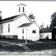 c1950s Fredericksburg, IA RPPC Baptist Church Real Photo Postcard PO Cancel A104 picture