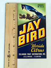 Vintage JAY BIRD Fruit Crate Label Refrigerator Fridge Magnet picture