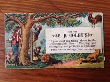 Antique Victorian Business Trade Card CH Colbys Photography & Violin Strings picture