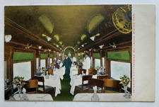 ca 1900s RR Postcard Lackawanna Railroad RR Dining Car Interior vintage seating picture