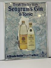 Vintage Seagrams Gin And Tonic Break The Ice Bar Advertisement Sign 15x22 picture