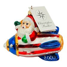 Christopher Radko Super Sonic Santa Glass Christmas Ornament 4” 2000 picture