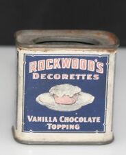 Vintage Rockwood's Chocolate Trial Size Miniature Vanilla Decorettes Topping Tin picture