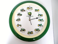 John Deere TRACTOR HISTORY  Wall Clock w Tractor Sounds On The Hour 12 in-TESTED picture