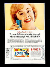 SOS cleaning coupon ad vintage 1964 Actress Audrey Meadows advertisement picture