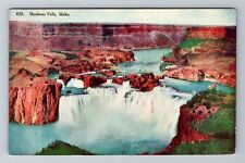 Shoshone Falls ID-Idaho, Aerial Of Waterfall And Rocks Antique Vintage Postcard picture