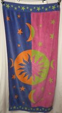 Terri-Tori Beach Towel Vintage Celestial Moon Sun Stars Made In Brazil 29”x60” picture