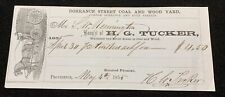 Vintage 1855 Coal And Wood Receipt Providence RI  picture