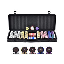 VEVOR 500-Piece Poker Chip Set with Case Texas Holdem Cards 14g Casino Chips picture