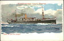 Norddeutscher Lloyd Bremen Gruss von Bord des Dampfers Steamer c1905 PC picture
