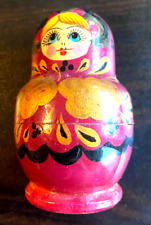 Russian Nesting Doll 1 Piece Hand Painted Burgundy picture