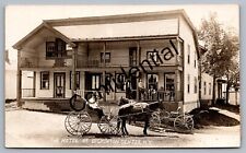 Real Photo Hotel At Dickinson Center w/ Horse & Wagon NY New York RP RPPC D72 picture