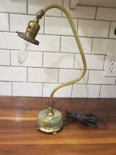 Elegant antique Crookneck Table Lamp ... GREEN ONYX & BRASS ... ART NOUVEAU era picture