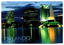 Orlando Florida FL Night Time Ocean City Buildings Chrome Postcard UNP picture