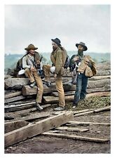 CONFEDERATE SOLDIERS PRISONERS OF BATTLE OF GETTYSBURG 5X7 COLORIZED PHOTO picture