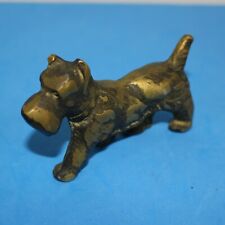VINTAGE 3.5 INCHES LONG BRASS SCOTTISH TERRIER DOG FIGURINE picture