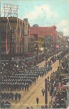 Lithograph Tacoma WA Sailors Parade in Downtown early 1900s picture