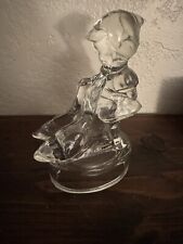 ANTIQUE GIRL WITH GEESE GLASS CANDY CONTAINER picture