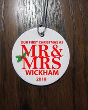 Personalized ceramic First Christmas Mr Mrs Ornament custom 2021 picture