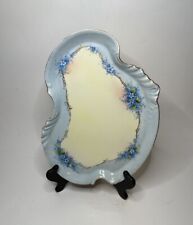 Antique Limoges Vanity Tray Porcelain Blue Cream Floral 1891 1932 W Guerin Plate picture