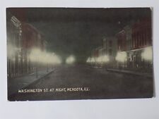 Mendota, Illinois IL ~ Washington Street at Night 1910s L735 picture