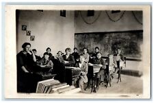c1910's Students And Teacher School Interior RPPC Photo Antique Postcard picture