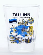 Tallinn Estonia Landmarks and Icons Collage Shot Glass picture