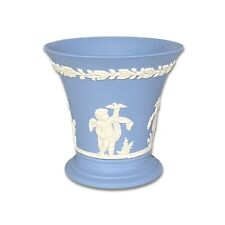 Wedgwood Jasperware Four Seasons Cherub Angels 3.5” Vase Cream Color on Lavender picture